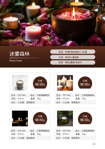 生日礼物香薰蜡烛产品画册模板 - 第3页