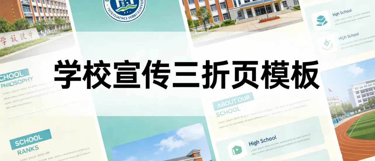 学校宣传三折页模板