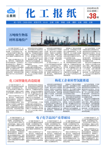 化工行业石油化工报纸模板 - 封面预览